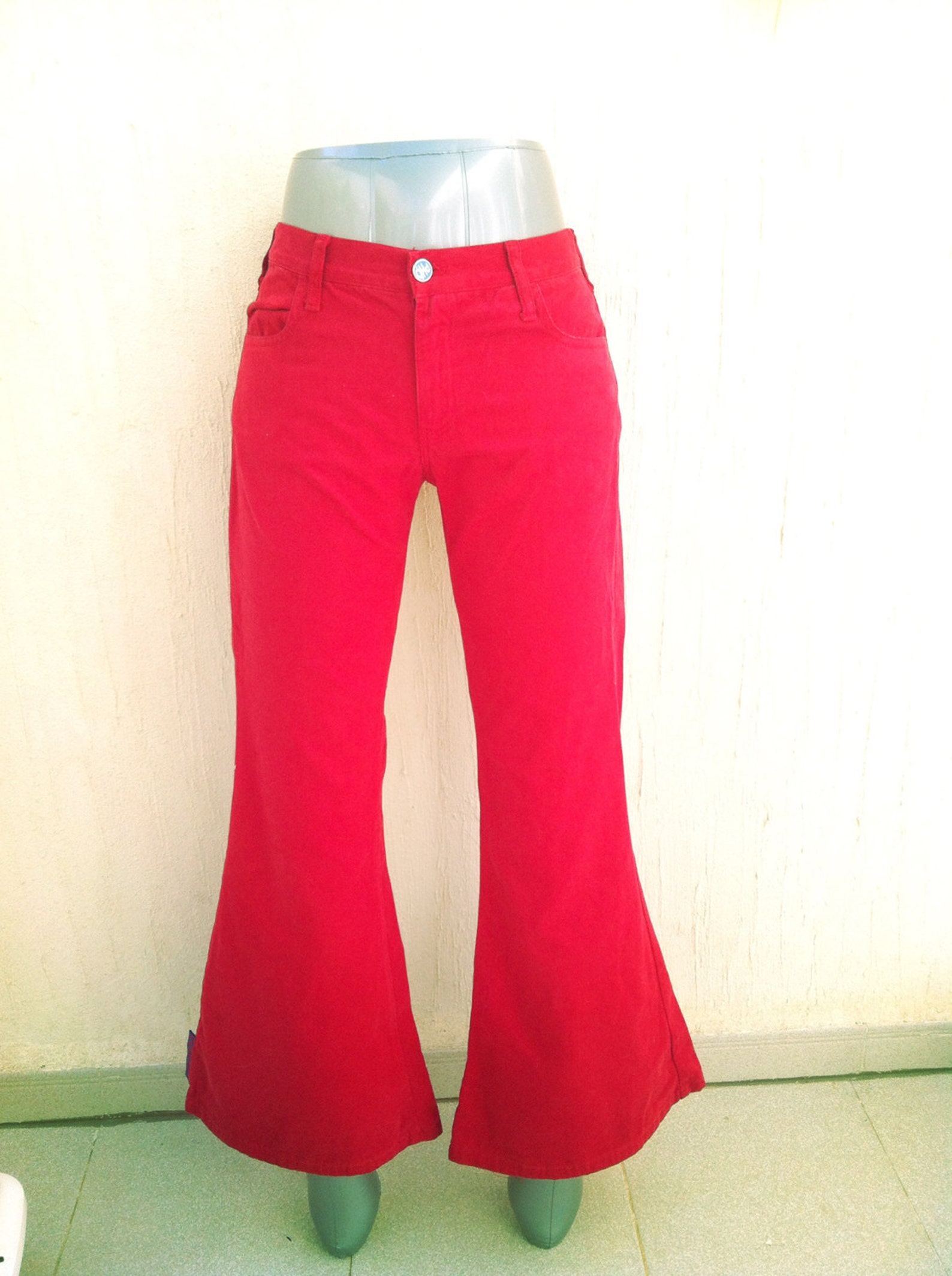 Vintage Red Bell Bottoms Pants-vintage Bell Bottoms Jeans-vintage Jeans
