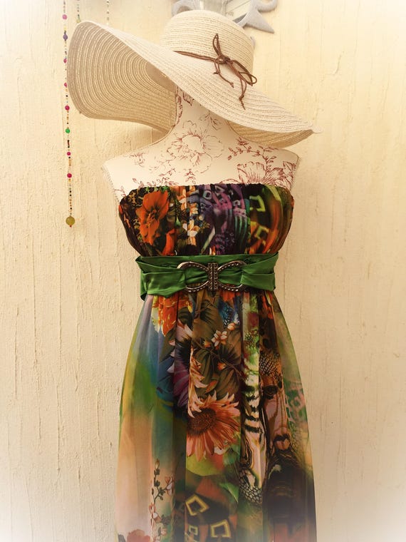 Vintage dress-retro dree-strapless dress-vintage m