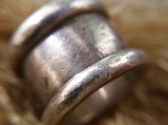 sterling silver tube ring -vintage thick tube rin… - image 2