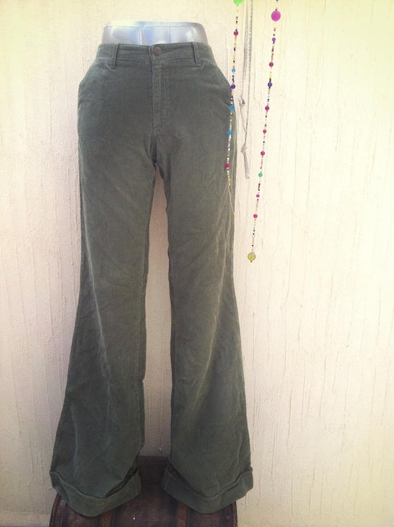green corduroy bell bottoms