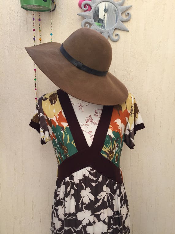 vintage maxi dress - floral 70s long dress - flar… - image 8