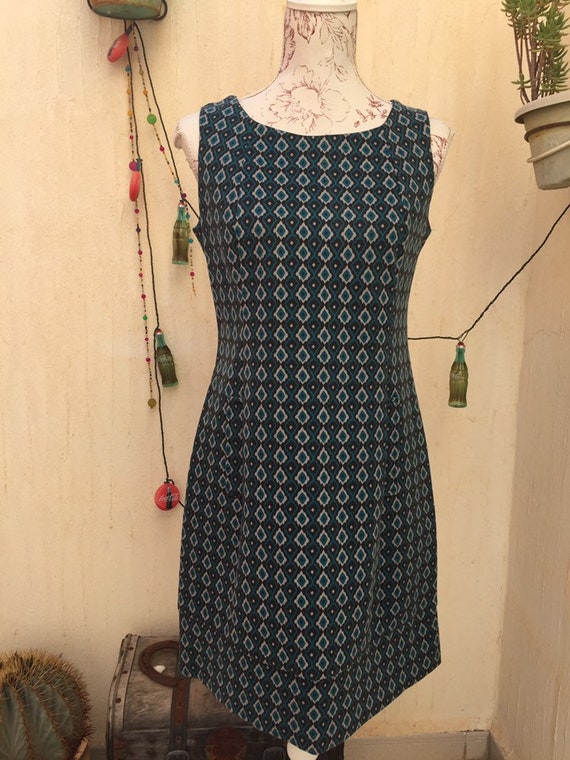 Vintage dress-vintage retro-vintage blue dress-70… - image 9