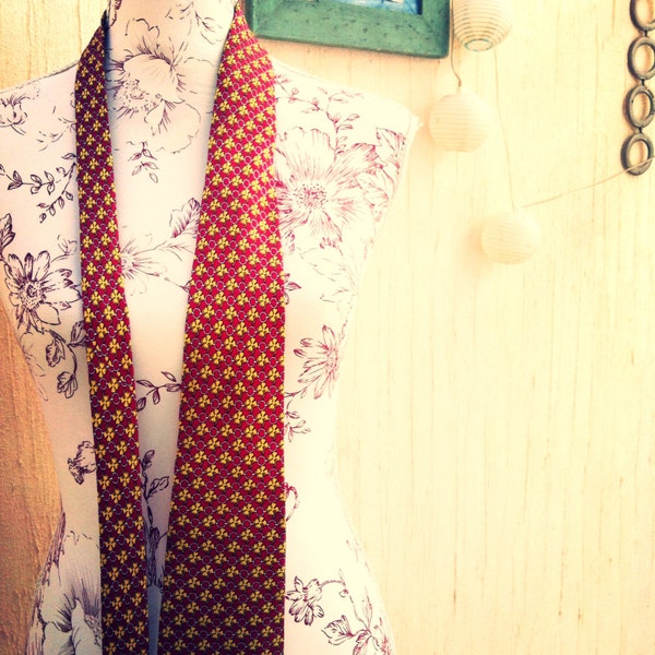 Vintage necktie-garnet vintage tie-retro tie- vintage men clothes-vintage men gifts-vintage silk tie-vintage work clothes