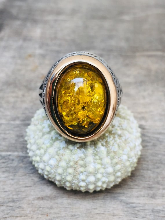 Vintage ring-vintage yellow ring-man vintage ring-