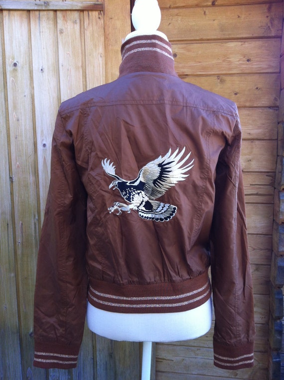 Vintage brown jacket-bomber style jacket-retro ja… - image 4
