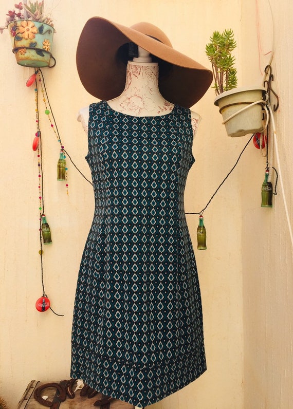 Vintage dress-vintage retro-vintage blue dress-70… - image 10