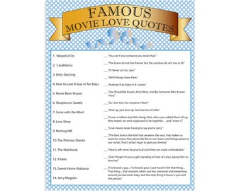Famous Movie Quotes Bridal Shower Game Sexy Bride Wedding