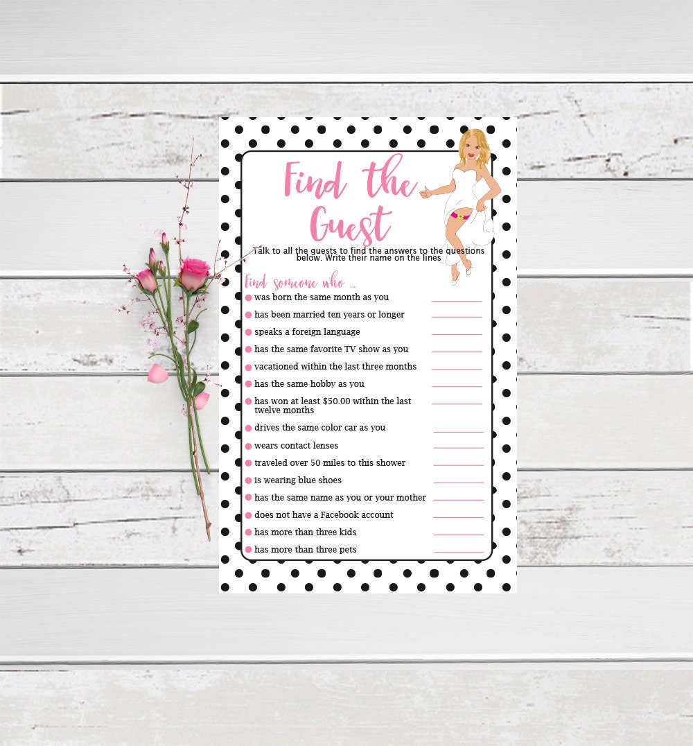 Ice Breaker Bridal Shower Game Printable Template