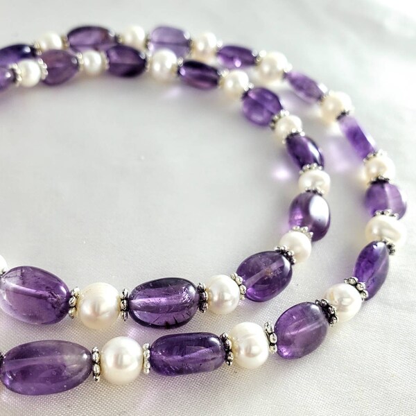 Amethyst and Pearl - Etsy