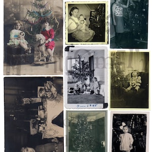 Vintage Christmas Photographs Number 1 Digital Download Collage Sheet