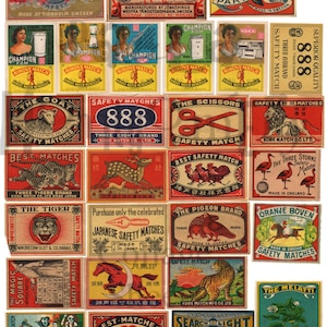 Vintage Matchbox Labels Number 2 Digital Download Collage Sheet
