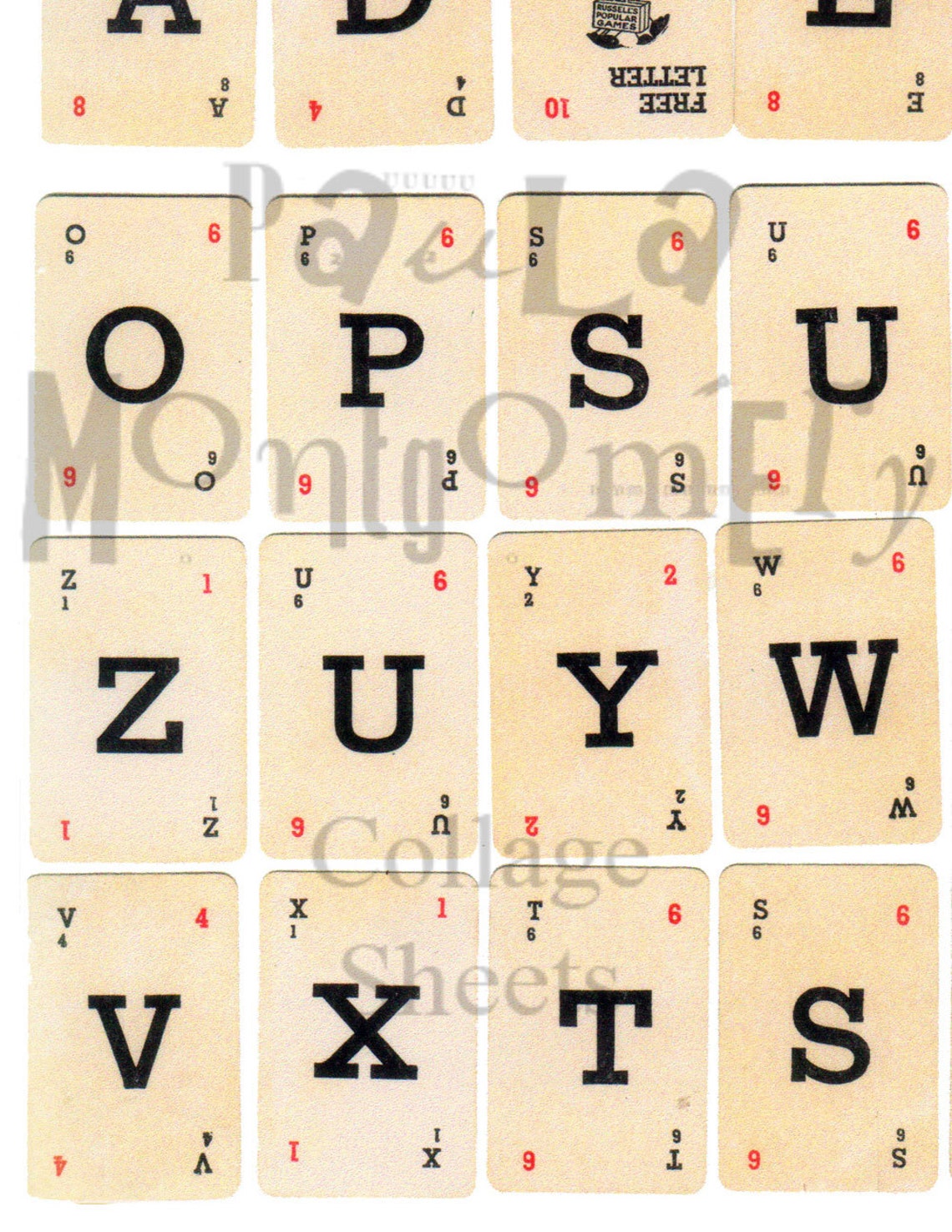 Letter Game Digital Download Collage Sheet - Etsy