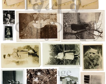 Vintage Cat Fotos Nummer 1 digitaler Download Collage Sheet