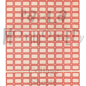 Tiny Red Vintage Labels Digital Download Collage Sheet