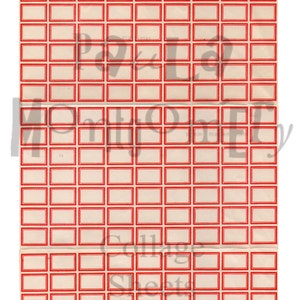 Tiny Red Vintage Labels Digital Download Collage Sheet image 1