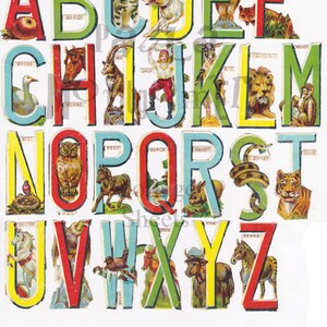 Tierische Alphabet Digital Collage Sheet runterladen