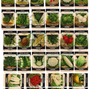 Vintage Seed Packets Number 1 Digital Download Collage Sheet