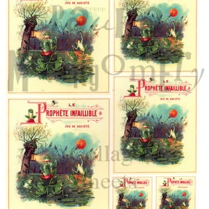 Frogs and Grasshoppers French Games Digital Download Collage Sheet