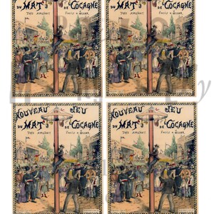 Climb the Pole French Game Digital Download Collage Sheet