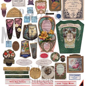 Perfume Labels Number 1 Digital Download Collage Sheet