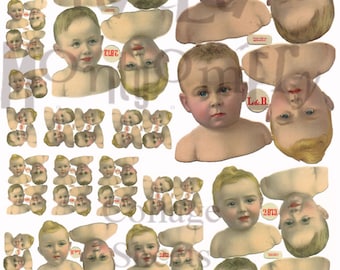 Baby Heads Digital Download Collage Sheet