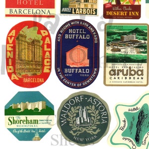 Vintage Travel Stickers Digital Download Collage Sheet - Etsy