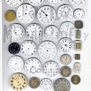 Vintage Watch Faces digitaler Download Collage Sheet