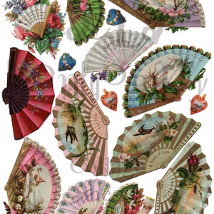 Valentine Fans Digital Download Collage Sheet