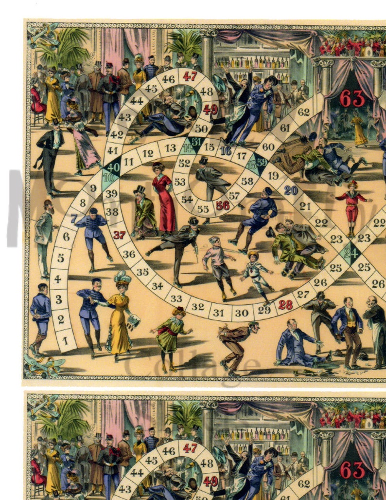 Roller Skating French Game Digital Download Collage Sheet Etsy