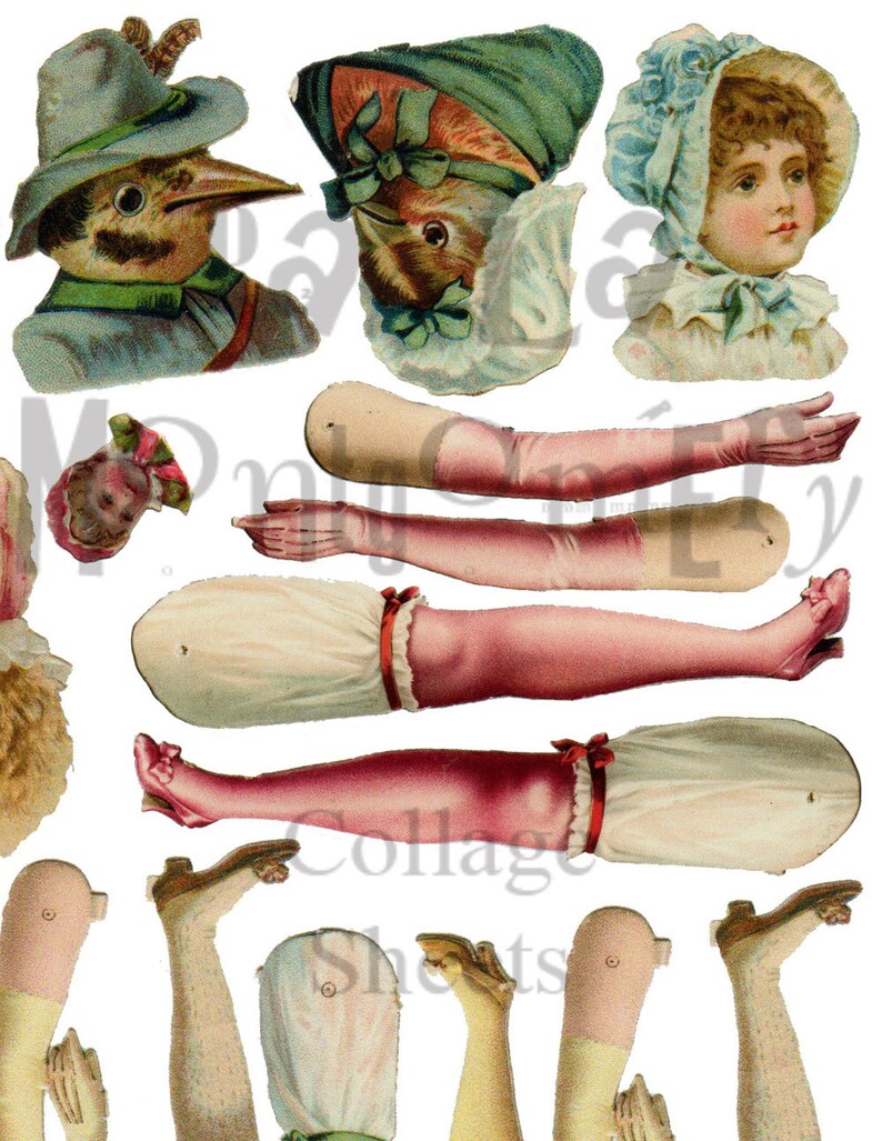 Art Doll Parts Number 3 Digital Download Collage Sheet Etsy