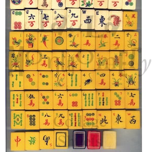 Vintage Asian Game Pieces #2 Digital Download Collage Sheet