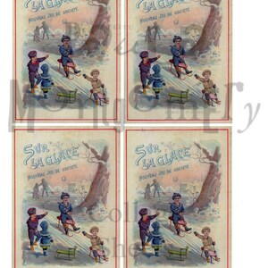 On the Ice French Game Digital Download Collage Sheet