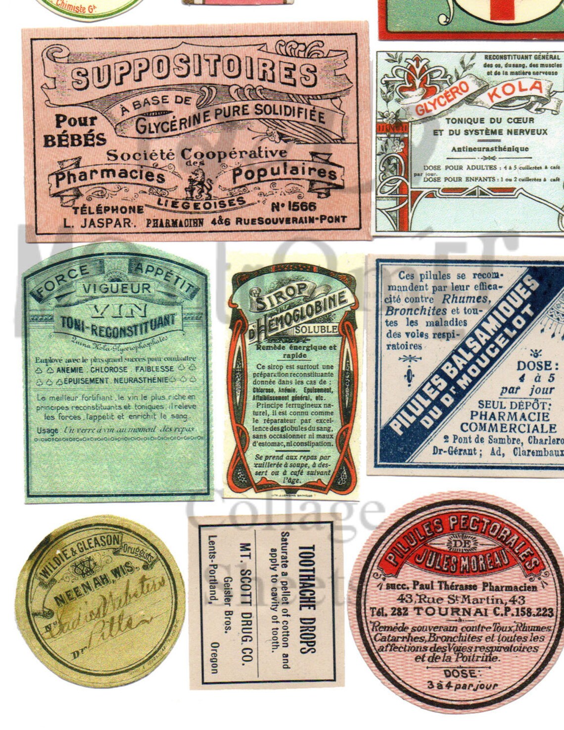 Vintage Medical Labels Number 1 Digital Download Collage Sheet - Etsy