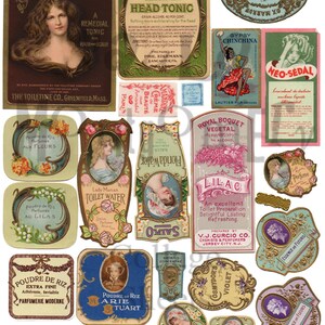 Perfume Labels Number 2 Digital Download Collage Sheet