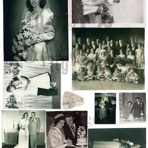 Vintage Wedding Photographs Number 1 Digital Download Collage Sheet