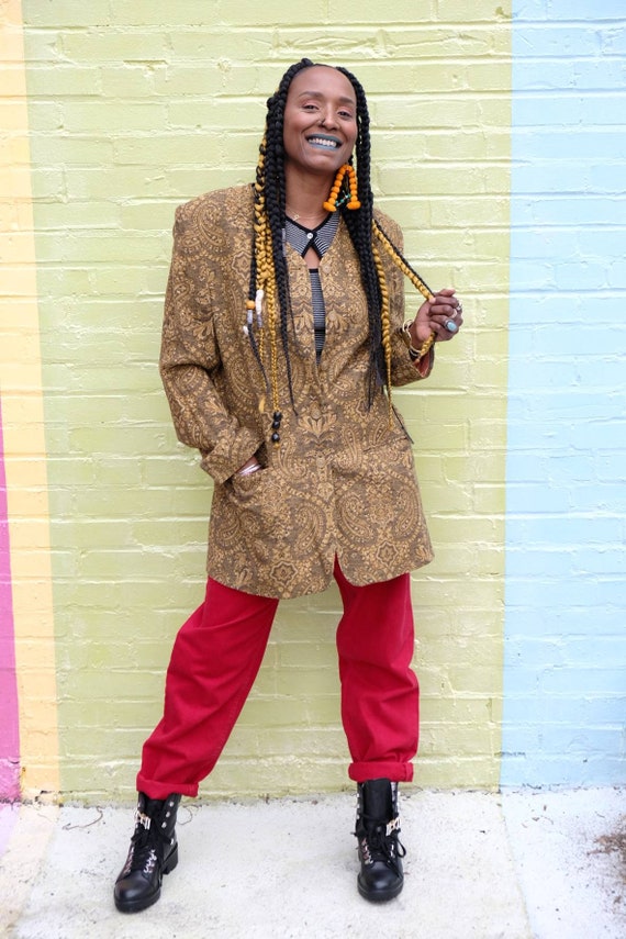 vintage 80s paisley blazer