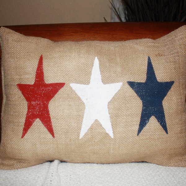 Red, White , and Blue Stars, 12x16 or 16x16 Pillow Cover, Fourth of July Throw Pillow, Patriotic Pillow