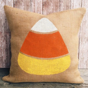 Candy Corn Halloween / Fall Pillow Cover,  16x16 or 18x18 Throw Pillow Cover, Home Decor Pillow Case