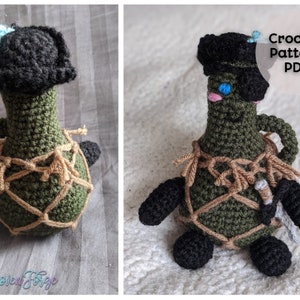 Rummy il pirata / Amigurumi all&#39;uncinetto / Modello PDF / Cibo / Creatura