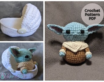 Niño Alien y Moisés / Crochet Amigurumi / Patrón PDF / Geeky / Bean Bud