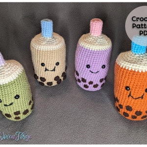 Bubbles the Boba Tea Cup | Crochet Amigurumi | Pattern PDF | Food