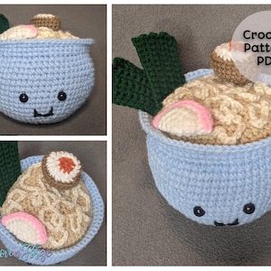 Ramen Noodle Bowl | Crochet Amigurumi | Pattern PDF | Food