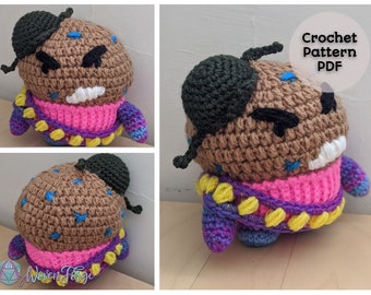 Blueberry the War Muffin / Crochet Amigurumi / Patrón PDF / Comida / Criatura