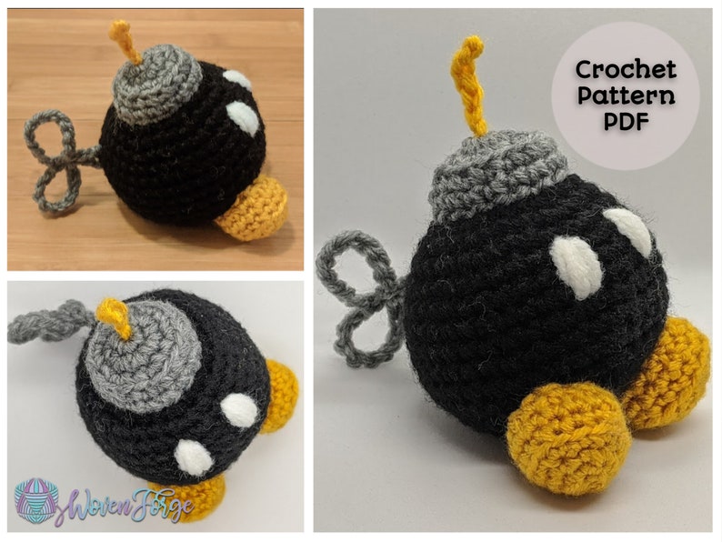 Bobby the Bomb Crochet Amigurumi Pattern PDF Geeky Creature image 1