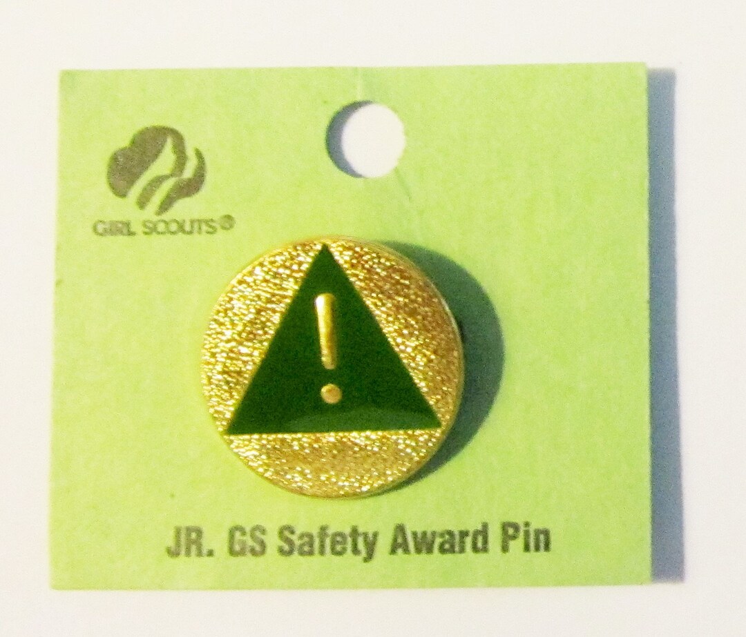 Vintage Girl Scout Junior Safety Award Pin on Card Circa 2000 Etsy