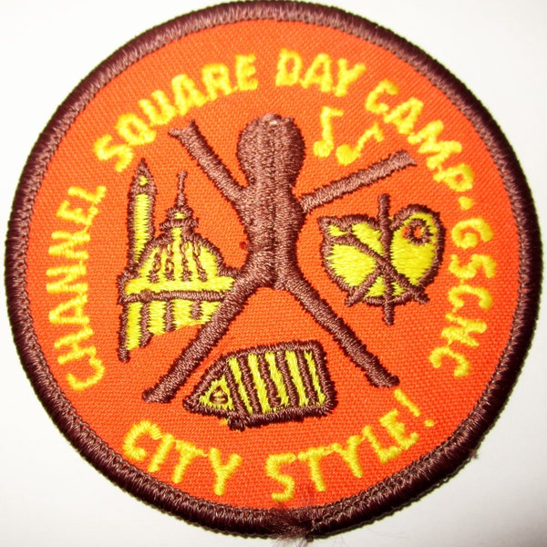 CLEARANCE Vintage Girl Scout Patch "Channel Square Day Camp-GSCNC/City Style!" circa 1970's