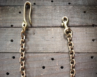 Solid Brass Belt Hook and Chain