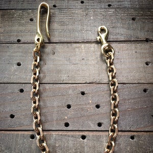 Solid Brass Belt Hook and Chain