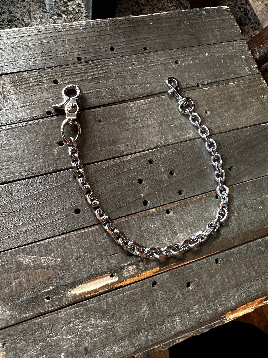 CALEE　Padlock silver wallet chain padlock-diamond-wallet-