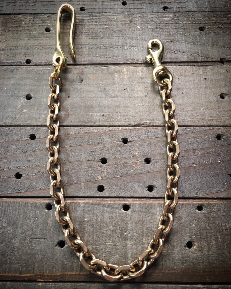 Solid Brass Belt Hook and Chain image 1